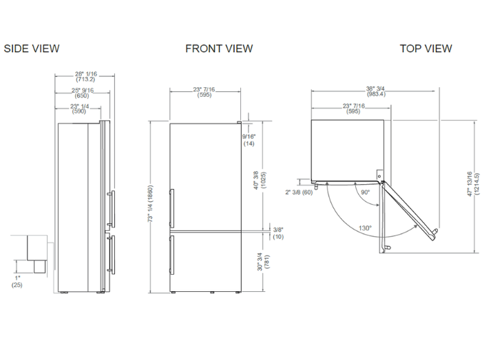 24 inch freestanding bottom mount | Bertazzoni